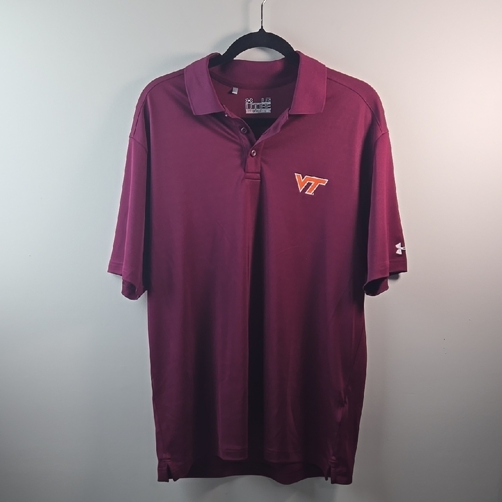 Under Armour Red Athletic Polo Shirt